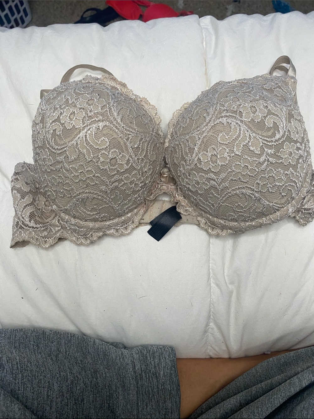 smart & sexy add 2 cup sizes Beige Lace Push-Up Bra with Underwire